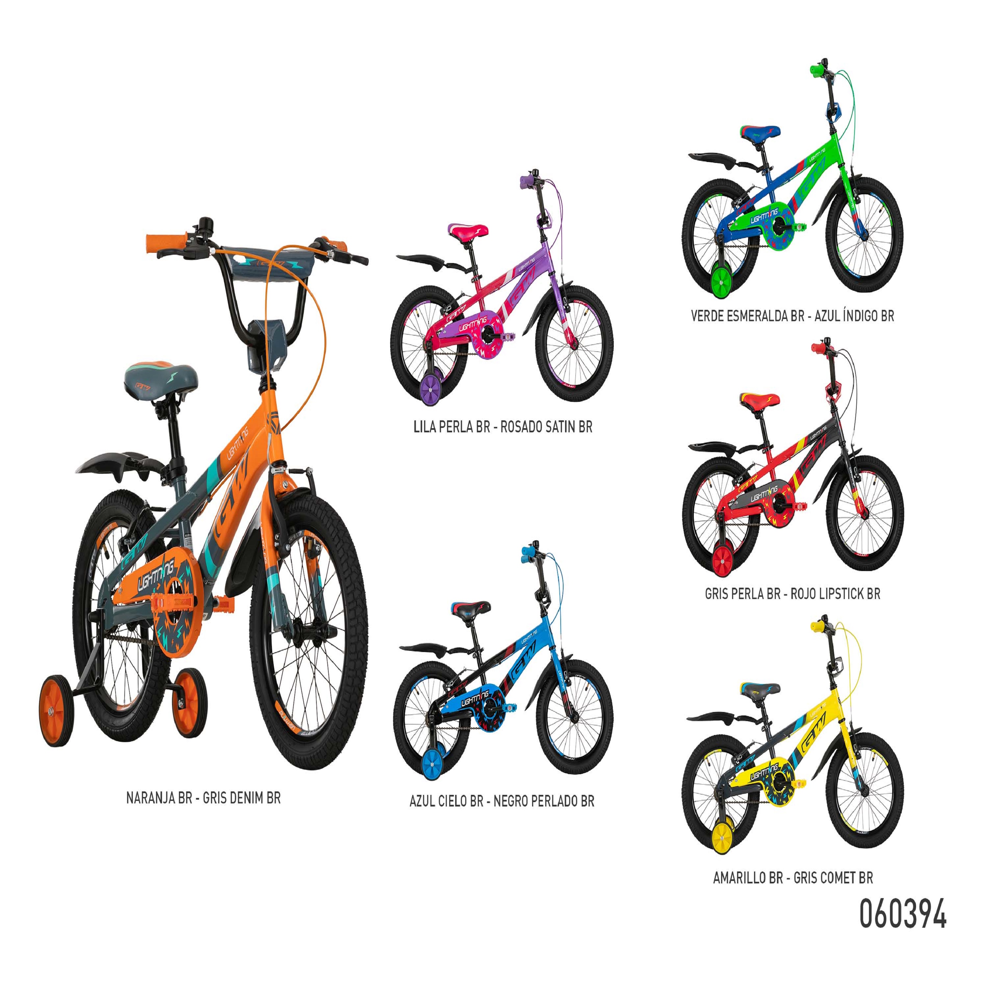 BICICLETA INFANTIL NIÑO 16P LIGHTNING GW